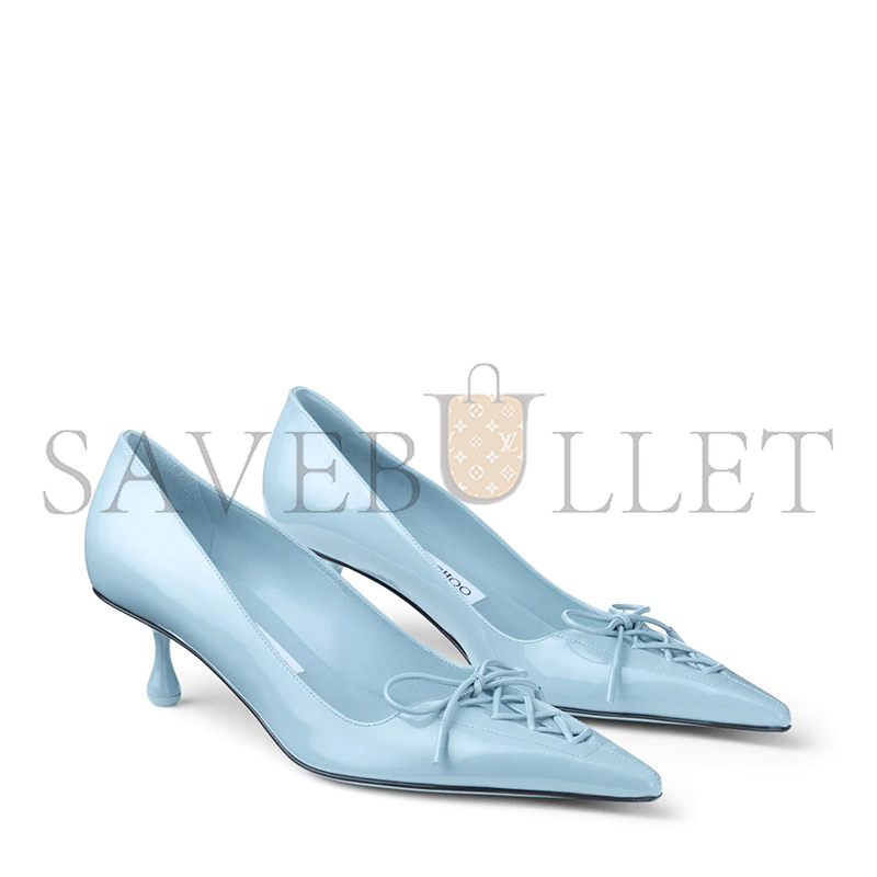 Ji*y Ch* scarlett 50 dusty blue patent leather pumps scarlett50pat